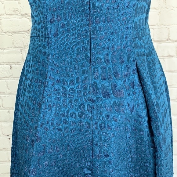 ANNE Klein V Neck Fit Flare Jacquard Dress 2 - Picture 4 of 15